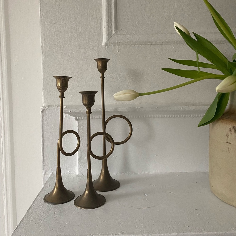 Vintage Brass Candle Holders